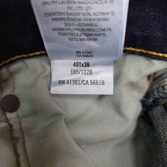 Polo Ralph Lauren Men Prospect Straight Jeans 40T 36 Low Stretch Rope Dyed Denim - Picture 13 of 15